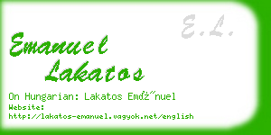 emanuel lakatos business card